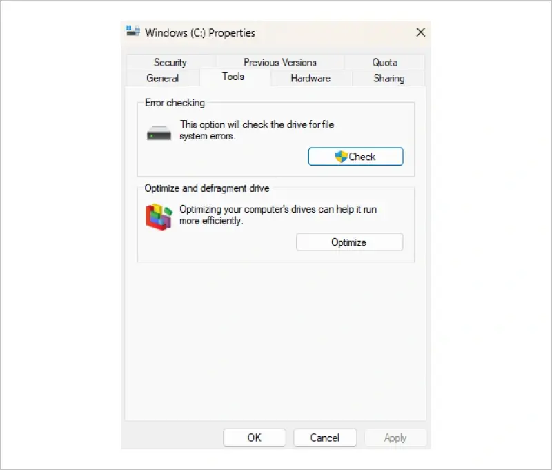 Go to the Tools tab and under Error Checking, click Check